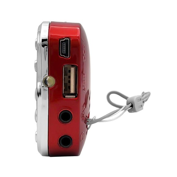 Red Multifunctional Digital MP3 Pocket Speaker AM/FM Radio Bluetooth/USB/SD/AUX - Picture 2 of 5